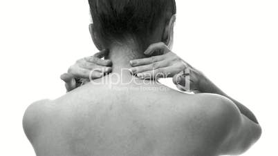 Woman Massages Her Neck Muscles