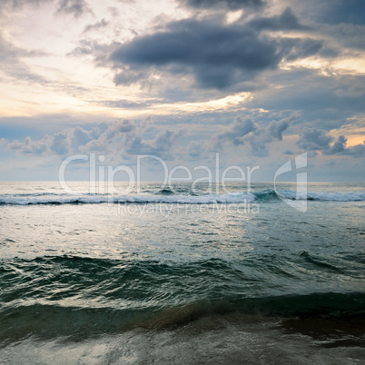 seascape on background of cloudy sky