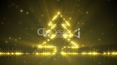 shiny christmas tree yellow stars loop