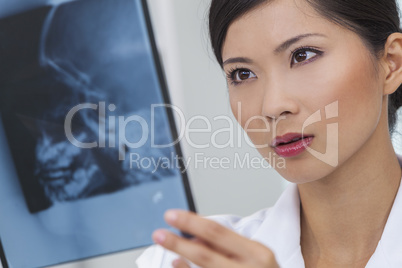 Chinese Female Woman Hospital Doctor with X-Rays