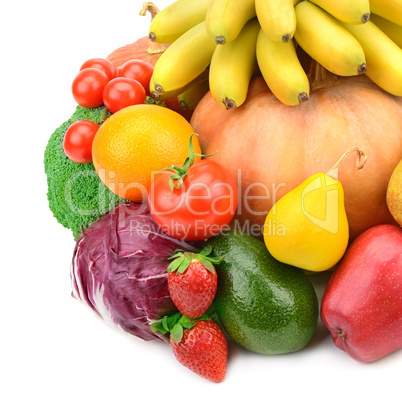 fruits and vegetables isolated on white background fruits and vegetables isolated on white background
