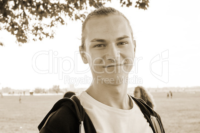 Portrait of a young man in the park