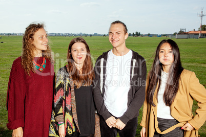 Group of young people outside in the park