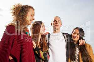 Group of young people outside in the park