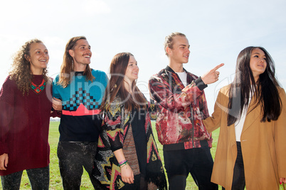 Group of young people in the park