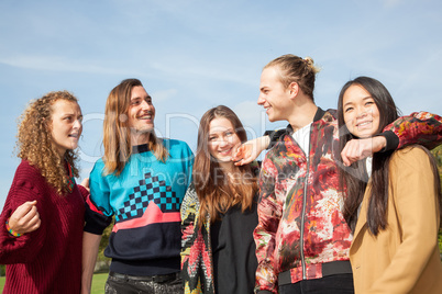 Group of young people in the park