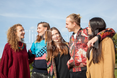 Group of young people in the park