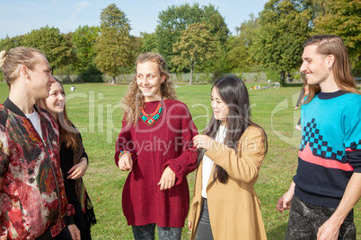 Group of young people in the park