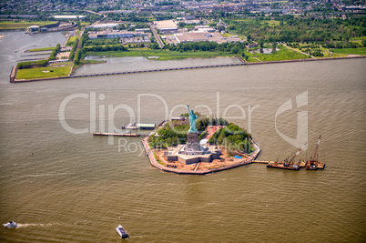 Aerial view of Liberty Island, New York City