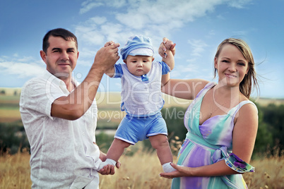 family with child outdoors