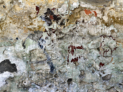 wall with an old plaster as a grungy background