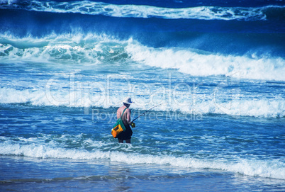 Fisherman enjoying seascape