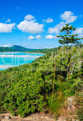 Stunning colors of Whitsundays Archipelago, Australia. Mountains