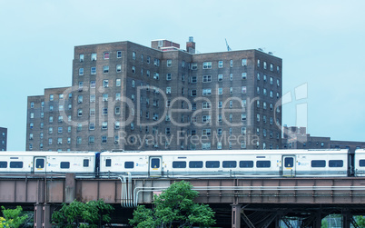 NEW YORK CITY - MAY 25, 2013: Metro North Railroad train speeds