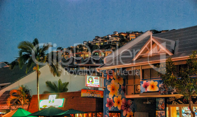AIRLIE BEACH, AUSTRALIA - JULY 19, 2010: City streets at night.