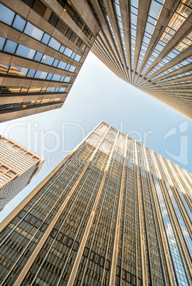 New York. Wonderful view of city skyscrapers on a beautiful even