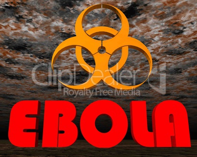 Ebola sign warning - 3D render