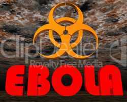 Ebola sign warning - 3D render
