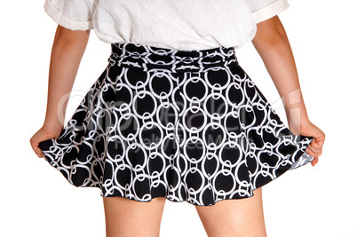 Closeup of girls skirt.