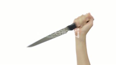 Female Hand Stabbing With Knife