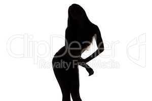 Silhouette ofdancing girl with hands on hip