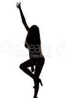 Silhouette of sexy dancing girl