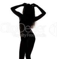 Silhouette ofsensuality dancing girl