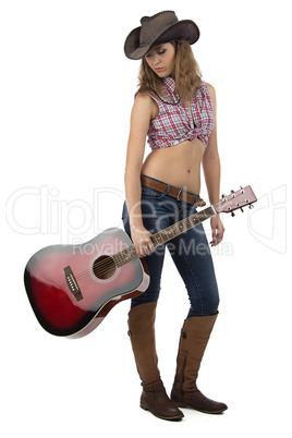 Photo of sexy woman with guitar