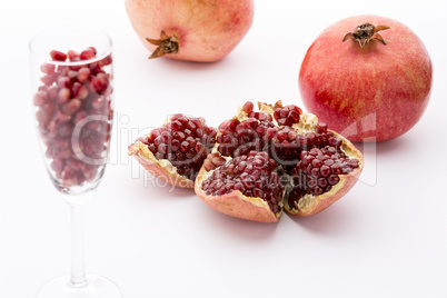 Seeds of the pomegranate, Punica granatum.