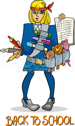 back to school cartoon illustration