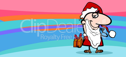 santa claus greeting card cartoon