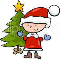 santa claus boy cartoon illustration