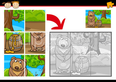 cartoon bear jigsaw puzzle game