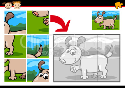 cartoon puppy jigsaw puzzle game