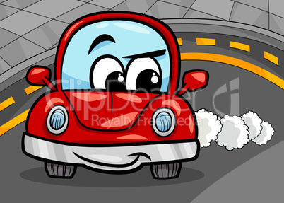 funny retro car cartoon illustration