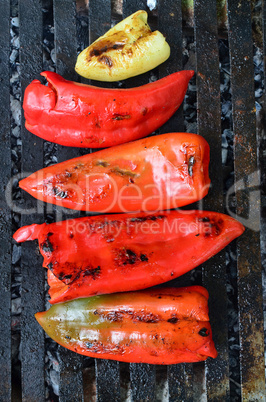Peppers on grill