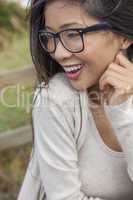 Chinese Asian Woman Wearing Glasses