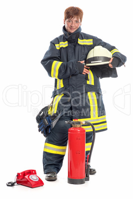 Feuerwehrfrau in Uniform