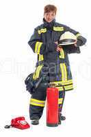Feuerwehrfrau in Uniform