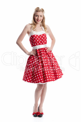 Pinup Girl im roten Kleid