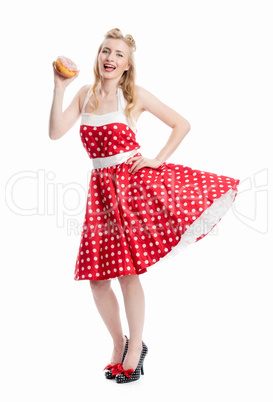 Pin up Girl mit Cup Cake