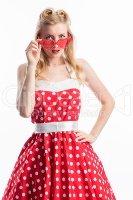 Pin up Girl mit Brille