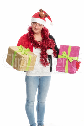 Weihnachtsfrau mit Geschenke