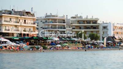 Crowded resort at seaside