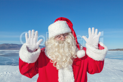 Portrait of Santa Claus outdoors