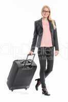 Geschäftsfrau mit Reisekoffer