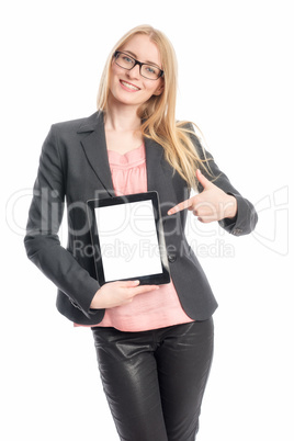 Frau mit Tablet Pc