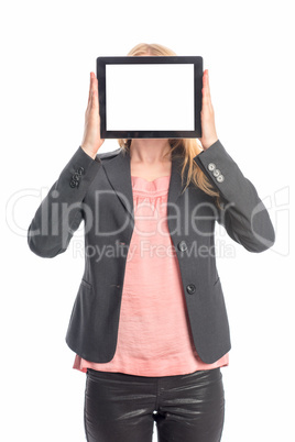 Frau mit Tablet Pc