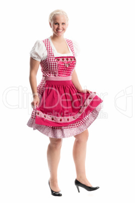 Posierende Bayrin im Dirndl