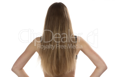Photo of teenage girl from back